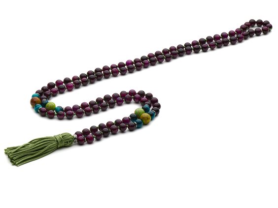 Collar Antracite Mala Tibetani 108 Grani in Piedras semipreciosas MT16 TULUM - MT16 TULUM